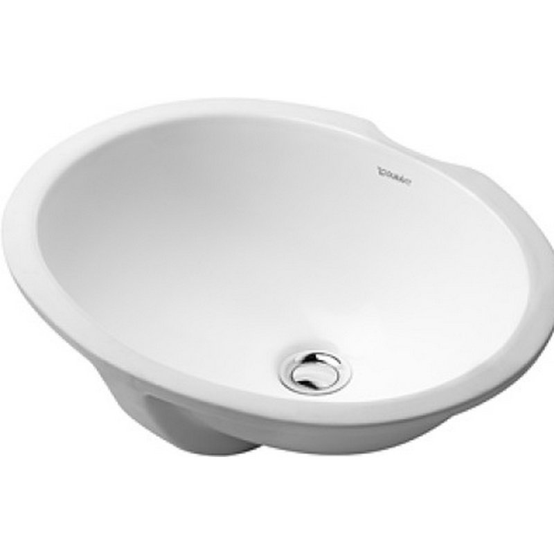 Duravit Dune Vanity Ceramic Oval Undermount Bathroom Sink with Overflow